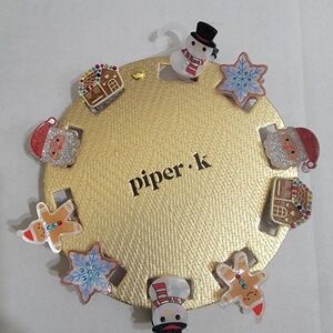 NEW! Piper K Christmas Santa Snow Holidays Bling‎ Festive 10 Small Hair Clips